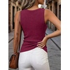 image:imageANRABESS Womens V Neck Tank Tops Soft Comfy Ribbed Knit Slim Fitted Going Out Shirts Summer Outfits for Travel Work DailyBurgundy