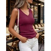 image:imageANRABESS Womens V Neck Tank Tops Soft Comfy Ribbed Knit Slim Fitted Going Out Shirts Summer Outfits for Travel Work DailyBurgundy
