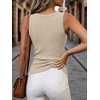 image:imageANRABESS Womens V Neck Tank Tops Soft Comfy Ribbed Knit Slim Fitted Going Out Shirts Summer Outfits for Travel Work DailyLight Khaki