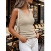 image:imageANRABESS Womens V Neck Tank Tops Soft Comfy Ribbed Knit Slim Fitted Going Out Shirts Summer Outfits for Travel Work DailyLight Khaki