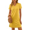 image:imageANRABESS Summer Dress for Women 2026 Vacation Clothes Short Sleeve V Neck Casual WrinkleFree T Shirt Sundress Travel HolidayYellow
