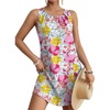 Floral Blue Orange Pink