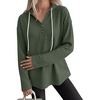 image:imageANRABESS Waffle Knit Hoodies for Women Comfy Drawstring Loose Fit Long Sleeve Sweatshirt Tops for Casual Daily Wear WorkArmy Green