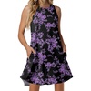 image:imageANRABESS Women Summer Dress Built in Bra 2026 Casual Sleeveless Beach Sundress Flowy Tank Mini Short Dresses with PocketsBlack Purple Floral