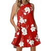 image:imageANRABESS Women Summer Dress Built in Bra 2026 Casual Sleeveless Beach Sundress Flowy Tank Mini Short Dresses with PocketsRed White Peonies