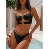 image:imageANRABESS Bikini Sets for Women Summer Sexy Double Loop Cheeky Thong Bathing Suits Beach Vacation SwimwearBlack