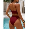 image:imageANRABESS Bikini Sets for Women Summer Sexy Double Loop Cheeky Thong Bathing Suits Beach Vacation SwimwearDeep Red