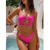 image:imageANRABESS Bikini Sets for Women Summer Sexy Double Loop Cheeky Thong Bathing Suits Beach Vacation SwimwearHot Pink