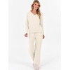 image:imageANRABESS Lounge Sets for Women Fuzzy Fleece Pajama Sets 2 Piece Outfits Cozy Sweater Matching Set 2026 Fall Winter LoungewearBeige