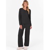 image:imageANRABESS Lounge Sets for Women Fuzzy Fleece Pajama Sets 2 Piece Outfits Cozy Sweater Matching Set 2026 Fall Winter LoungewearBlack