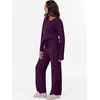image:imageANRABESS Lounge Sets for Women Fuzzy Fleece Pajama Sets 2 Piece Outfits Cozy Sweater Matching Set 2026 Fall Winter LoungewearDeep Viole