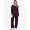 image:imageANRABESS Lounge Sets for Women Fuzzy Fleece Pajama Sets 2 Piece Outfits Cozy Sweater Matching Set 2026 Fall Winter LoungewearDeep Viole