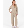 image:imageANRABESS Lounge Sets for Women Fuzzy Fleece Pajama Sets 2 Piece Outfits Cozy Sweater Matching Set 2026 Fall Winter LoungewearLight Khaki
