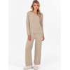 image:imageANRABESS Lounge Sets for Women Fuzzy Fleece Pajama Sets 2 Piece Outfits Cozy Sweater Matching Set 2026 Fall Winter LoungewearLight Khaki