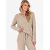 image:imageANRABESS Lounge Sets for Women Fuzzy Fleece Pajama Sets 2 Piece Outfits Cozy Sweater Matching Set 2026 Fall Winter LoungewearLight Khaki