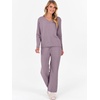 image:imageANRABESS Lounge Sets for Women Fuzzy Fleece Pajama Sets 2 Piece Outfits Cozy Sweater Matching Set 2026 Fall Winter LoungewearPurple