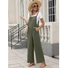 image:imageANRABESS Overalls for Women 2026 Summer Casual Loose One Piece Outfits Baggy Wide Leg Jumpers Lightweight Comfy RompersArmy Green