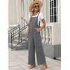 image:imageANRABESS Overalls for Women 2026 Summer Casual Loose One Piece Outfits Baggy Wide Leg Jumpers Lightweight Comfy RompersDark Gray