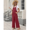 image:imageANRABESS Overalls for Women 2026 Summer Casual Loose One Piece Outfits Baggy Wide Leg Jumpers Lightweight Comfy RompersDeep Red