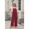 image:imageANRABESS Overalls for Women 2026 Summer Casual Loose One Piece Outfits Baggy Wide Leg Jumpers Lightweight Comfy RompersDeep Red