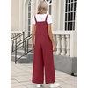 image:imageANRABESS Overalls for Women 2026 Summer Casual Loose One Piece Outfits Baggy Wide Leg Jumpers Lightweight Comfy RompersDeep Red