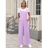 image:imageANRABESS Overalls for Women 2026 Summer Casual Loose One Piece Outfits Baggy Wide Leg Jumpers Lightweight Comfy RompersLight Purple