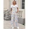 image:imageANRABESS Overalls for Women 2026 Summer Casual Loose One Piece Outfits Baggy Wide Leg Jumpers Lightweight Comfy RompersYellow Blue Floral