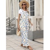 image:imageANRABESS Overalls for Women 2026 Summer Casual Loose One Piece Outfits Baggy Wide Leg Jumpers Lightweight Comfy RompersYellow Blue Floral