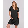 image:imageANRABESS Rompers for Women Summer Casual Short Sleeve Jumpsuits V Neck Loose Fit One Piece Outfits with Pockets 2026 ClothesBlack