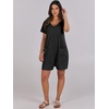 image:imageANRABESS Rompers for Women Summer Casual Short Sleeve Jumpsuits V Neck Loose Fit One Piece Outfits with Pockets 2026 ClothesBlack