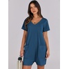 image:imageANRABESS Rompers for Women Summer Casual Short Sleeve Jumpsuits V Neck Loose Fit One Piece Outfits with Pockets 2026 ClothesBlue