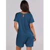 image:imageANRABESS Rompers for Women Summer Casual Short Sleeve Jumpsuits V Neck Loose Fit One Piece Outfits with Pockets 2026 ClothesBlue