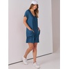 image:imageANRABESS Rompers for Women Summer Casual Short Sleeve Jumpsuits V Neck Loose Fit One Piece Outfits with Pockets 2026 ClothesBlue