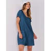 image:imageANRABESS Rompers for Women Summer Casual Short Sleeve Jumpsuits V Neck Loose Fit One Piece Outfits with Pockets 2026 ClothesBlue