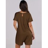 image:imageANRABESS Rompers for Women Summer Casual Short Sleeve Jumpsuits V Neck Loose Fit One Piece Outfits with Pockets 2026 ClothesCoffee