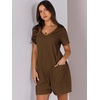 image:imageANRABESS Rompers for Women Summer Casual Short Sleeve Jumpsuits V Neck Loose Fit One Piece Outfits with Pockets 2026 ClothesCoffee