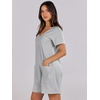 image:imageANRABESS Rompers for Women Summer Casual Short Sleeve Jumpsuits V Neck Loose Fit One Piece Outfits with Pockets 2026 ClothesGrey