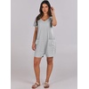 image:imageANRABESS Rompers for Women Summer Casual Short Sleeve Jumpsuits V Neck Loose Fit One Piece Outfits with Pockets 2026 ClothesGrey