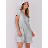 image:imageANRABESS Rompers for Women Summer Casual Short Sleeve Jumpsuits V Neck Loose Fit One Piece Outfits with Pockets 2026 ClothesGrey