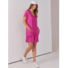 image:imageANRABESS Rompers for Women Summer Casual Short Sleeve Jumpsuits V Neck Loose Fit One Piece Outfits with Pockets 2026 ClothesHot Pink