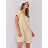 image:imageANRABESS Rompers for Women Summer Casual Short Sleeve Jumpsuits V Neck Loose Fit One Piece Outfits with Pockets 2026 ClothesKhaki