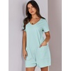 image:imageANRABESS Rompers for Women Summer Casual Short Sleeve Jumpsuits V Neck Loose Fit One Piece Outfits with Pockets 2026 ClothesMint Green