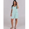 image:imageANRABESS Rompers for Women Summer Casual Short Sleeve Jumpsuits V Neck Loose Fit One Piece Outfits with Pockets 2026 ClothesMint Green