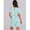 image:imageANRABESS Rompers for Women Summer Casual Short Sleeve Jumpsuits V Neck Loose Fit One Piece Outfits with Pockets 2026 ClothesMint Green