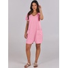 image:imageANRABESS Rompers for Women Summer Casual Short Sleeve Jumpsuits V Neck Loose Fit One Piece Outfits with Pockets 2026 ClothesPink