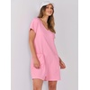 image:imageANRABESS Rompers for Women Summer Casual Short Sleeve Jumpsuits V Neck Loose Fit One Piece Outfits with Pockets 2026 ClothesPink