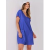 image:imageANRABESS Rompers for Women Summer Casual Short Sleeve Jumpsuits V Neck Loose Fit One Piece Outfits with Pockets 2026 ClothesRoyal Blue