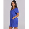 image:imageANRABESS Rompers for Women Summer Casual Short Sleeve Jumpsuits V Neck Loose Fit One Piece Outfits with Pockets 2026 ClothesRoyal Blue