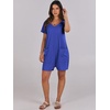 image:imageANRABESS Rompers for Women Summer Casual Short Sleeve Jumpsuits V Neck Loose Fit One Piece Outfits with Pockets 2026 ClothesRoyal Blue