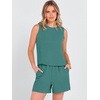 image:imageANRABESS Two Piece Sets for Women Summer Casual Sleeveless Tank Top Matching Shorts Lounge Sets Pajamas 2026 Trendy ClothesLake